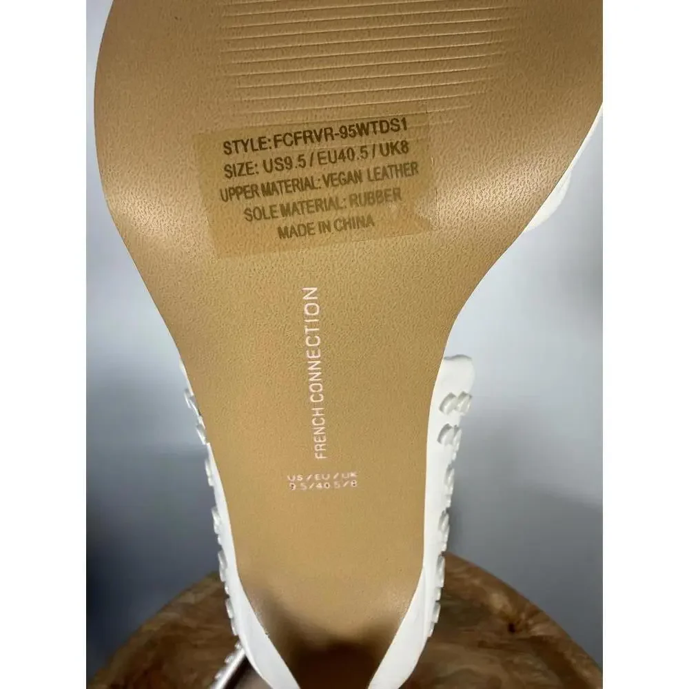 French Connection White Studded Pointed Toe Heels Size US 9.5 NWB - Picture 11 of 12